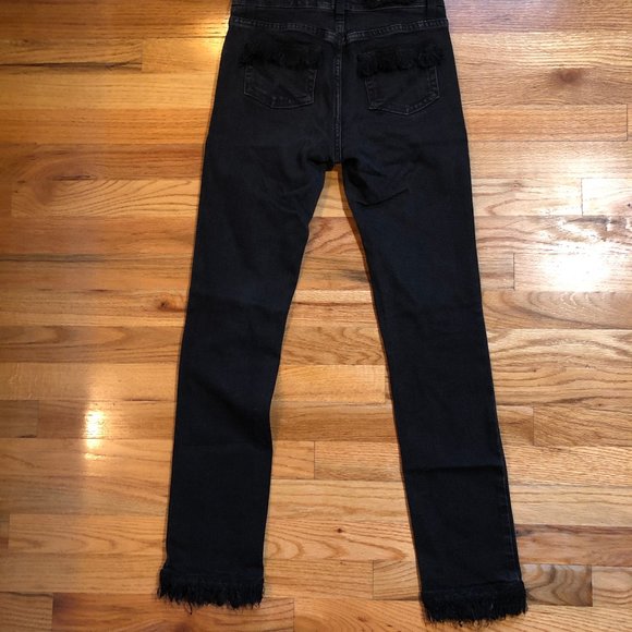 CHRISTINA MAKOWSKY DENIM FRINGED HEM JEANS - Picture 11 of 13